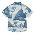 thumbnail image 2 of Dailycode Small Short Sleeve Button Down Shirts Trees Mountain Ocean Sea Casual Shirt 3-10 Years, 2 of 9