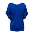 thumbnail image 6 of Uhndy Women Baggy Short Sleeve V-Neck Dolman Drape T-Shirts Top Beach Holiday Party Solid Tunics Tops Oversized Loose Tee Tops, 6 of 6