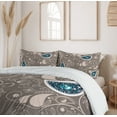 thumbnail image 6 of Ambesonne Ethnic Duvet Cover Sets, Orienta Swirled Branch, 2-Queen, Pale Brown Teal, 6 of 7
