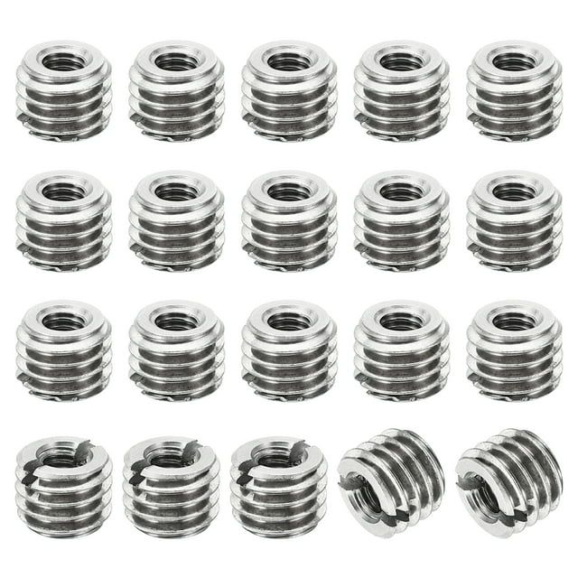 Unique Bargains Adaptateurs de Filetage Manchon Réducteur Écrou 20 Pcs M8x1.25 Mâle à M4x0.7 Femelle Insert de Réparation Écrou 6mm