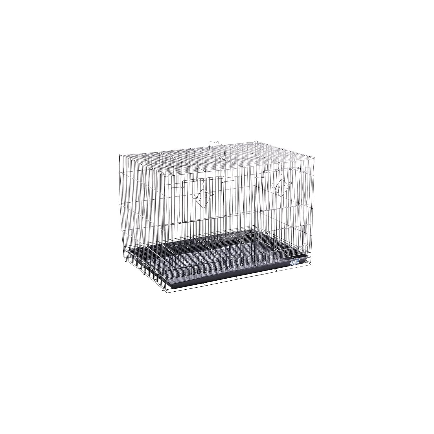 HomeStock Medieval Moods Flight Bird Cage with Castle-Inspired Design, Spacious Interior, Durable Construction, and Ample Room for Birds to Fly, Play-Color:Black