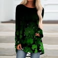 thumbnail image 1 of jsaierl T-Shirts de la Saint-Patrick pour Femmes Manches Longues Décontractées Trèfle Graphique Col Rond Irlandais Mode 2024 Hauts Tunique Douce T-Shirt Blouse Cadeau pour Femmes, 1 of 5
