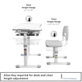 thumbnail image 6 of VIVO Height Adjustable Childrens Desk & Chair Kids Interactive Work Station Grey, 6 of 9