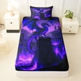 thumbnail image 3 of Feelyou Ancient Gothic Dragon Twin Sheet Sets for Men Boys, Western Magical Castle Bedding, Black Violet, 3 Pieces, 3 of 5