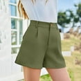 thumbnail image 6 of LIIPEE Girls Boys Dress Shorts Solid Color Stretch High Waist Wide Leg Uniform Shorts With Pockets Boys Comfort Walking Shorts,Green,9-10 Years, 6 of 6