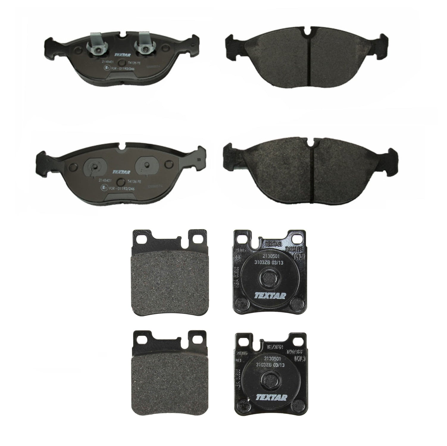 Textar Front 20.8mm and Rear 15.5mm Thickness Brake Pad Set Kit For ...
