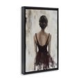 thumbnail image 2 of Stupell Industries Transitional Portrait of Woman in Burgundy Black Floating Frame Canvas Art, 17 x 25, by Petals Prints Design, 2 of 8