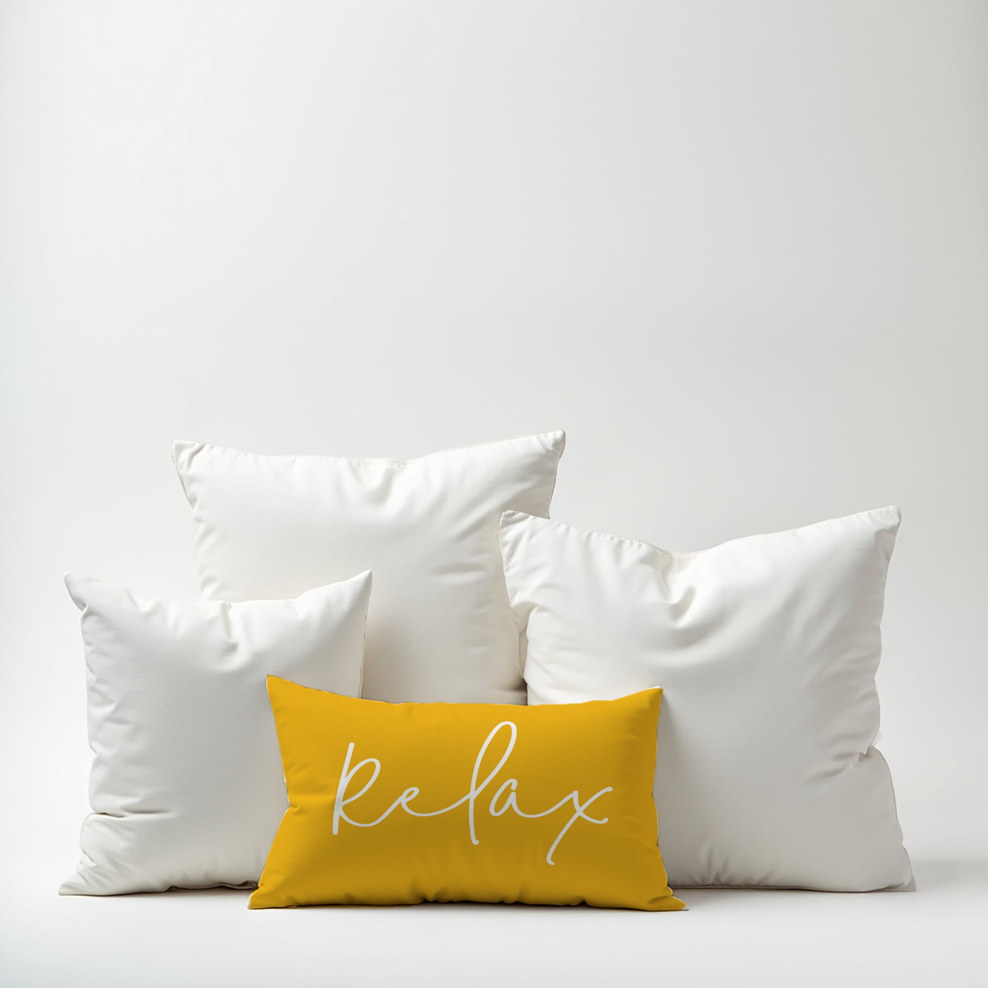 Creative Products Relax Thin Script Yellow 14x20 Indoor / Outdoor Pillow