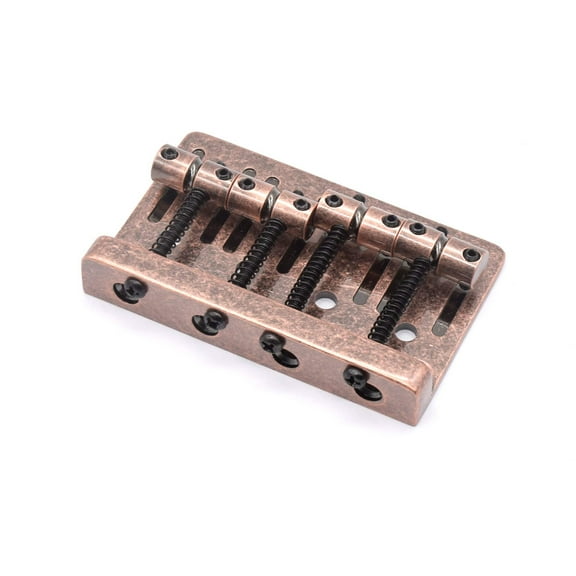 KD By AxLabs Vintage-Style Bass Bridge - 5-Screw, 4-String, String-Through-Top Or Bottom