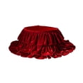 thumbnail image 2 of Christmas Tree Skirt 26.77in Red Satin-Look Double Ruffle Collar, 2 of 6