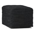 thumbnail image 2 of WyndenHall  Garcia Boho Square Pouf in Woven Genuine Leather Black, 2 of 5