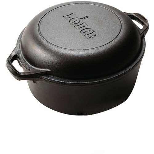 Lodge L8DOL3 Cast Iron Dutch Oven with Dual Handles Pre-Seasoned 5 