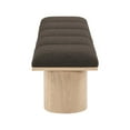 thumbnail image 6 of Meridian Furniture Pavilion Brown Boucle Fabric Bench, 6 of 7