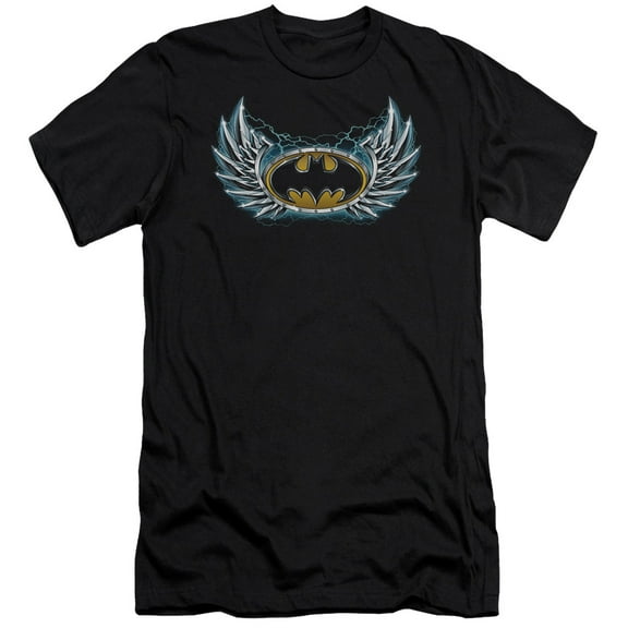 Batman Steel Wings Logo Premium Canvas T-Shirt Adult Slim Fit 30/1 Black