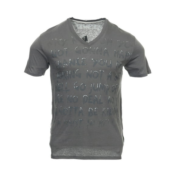 Converse Mens Gray Not Going To Happen Graphic V-Neck T-Shirt (Large, Gray)