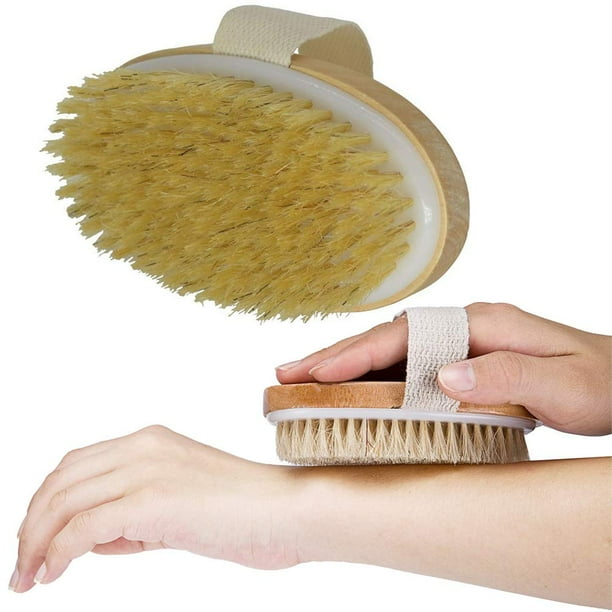 Dry Brushing Body Brush with Soft and Stiff Natural Bristles, Body