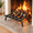 14 Inch, variant on 23 Inch Solid Steel Fireplace Grate for Wood Stoves and Fire Pits