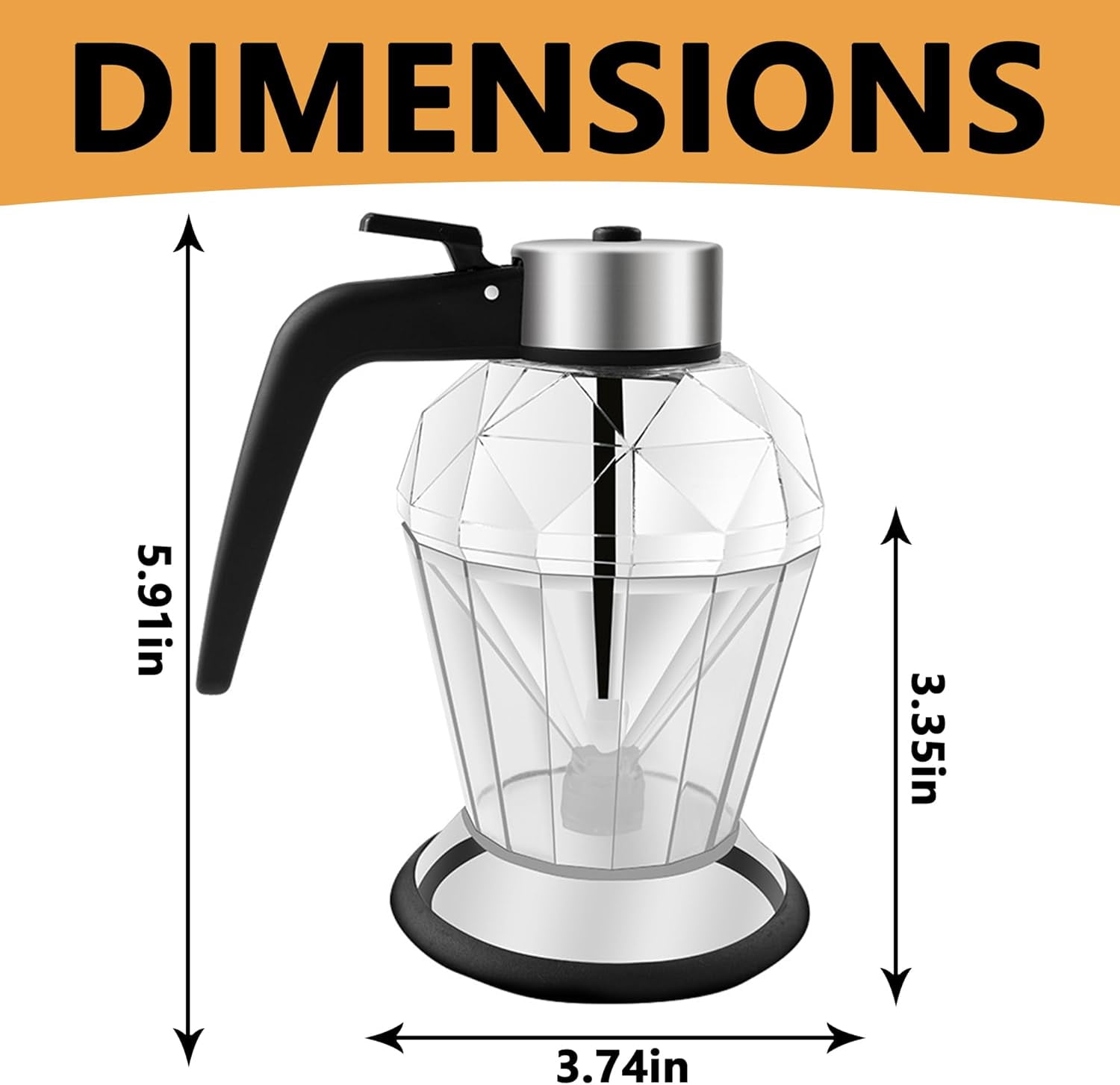 Glass Honey Dispenser: 200ML No Drip Honey Dispenser with Stand, Maple Syrup Dispenser, Honey Jar Container Holder Dispenser, Honey Squeeze Bottle Honey Pot for Coffee or Tea
