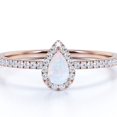 thumbnail image 1 of JeenMata Anillo de Compromiso de 1 Uds con Ópalo de Fuego de Talla Pera y Moissanita Vintage en Oro Rosa de 18 K sobre Plata, 1 of 6