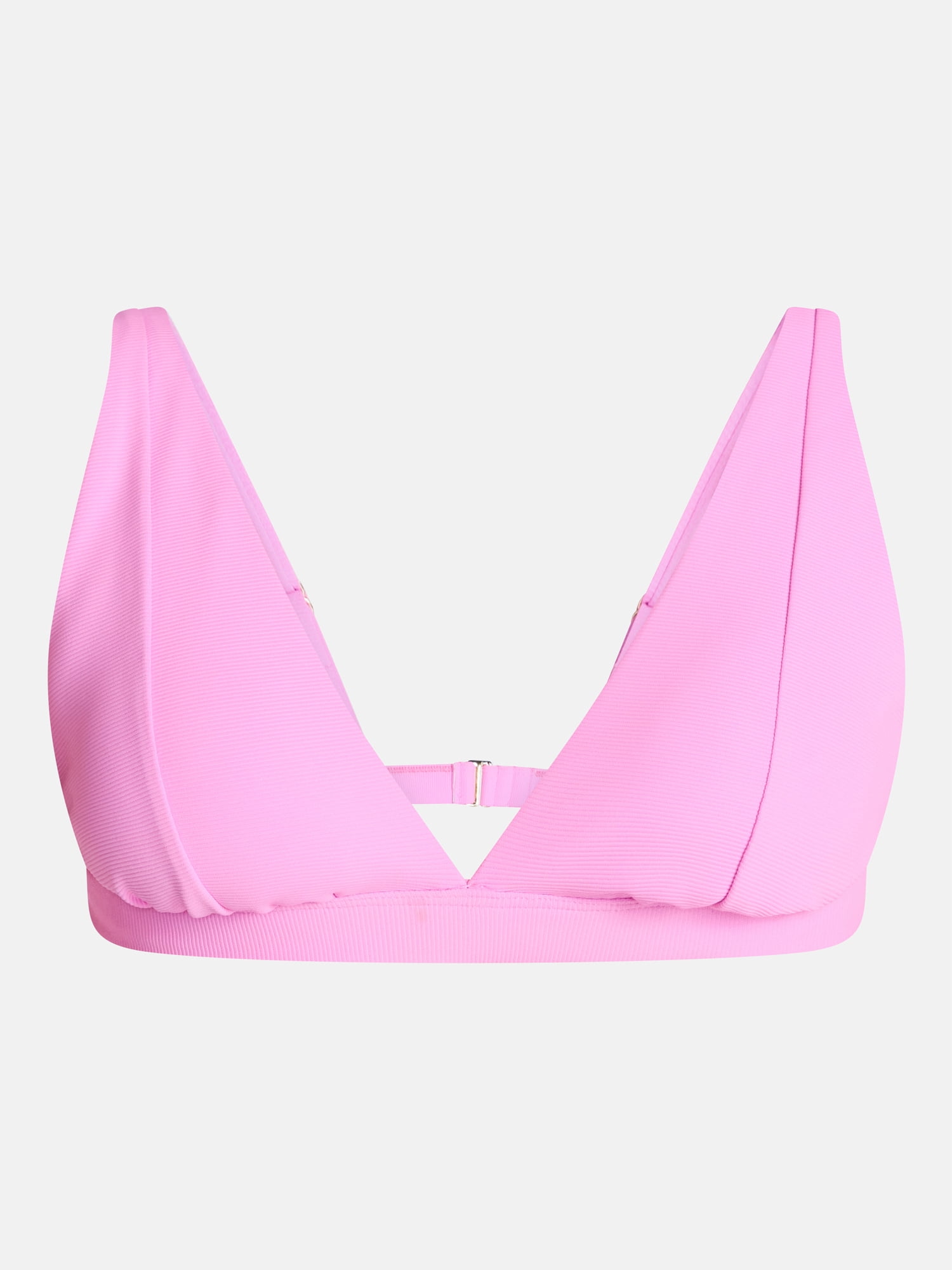 Time and Tru Women's and Women's Plus Ribbed Tall Triangle Bikini Top, Sizes XS-3X