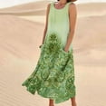 thumbnail image 2 of Maxi Dresses for Women, Plus Size Ladies Summer Sleeveless Round Neck Long Tshirt Dress Loose Soft Printed Casual Dresses Trendy Retro Tank Dresses with Wide Pockets, S-3XL, 2 of 5