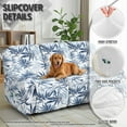 thumbnail image 6 of ZIATUBLES 8 Piece Recliner Chair Cover, Soft Stretch Reclining Sofa Slipcovers for 3-Seater Couch with Pockets Soft Furniture Protector with Elastic Bottom for Living Room, Leaf Printed, 6 of 9