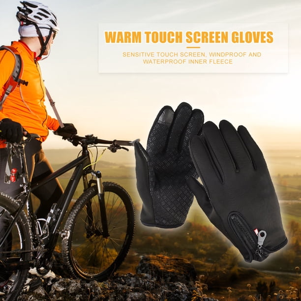 Bicicleta Invierno al aire libre a Ndcxsfigh prueba de viento ciclismo polar cálido senderismo guantes de esquí (negro M)