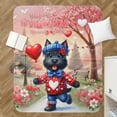 thumbnail image 4 of Happy Valentine’s Day Adorable Scottish Terrier Puppy Holding Heart Balloon Cozy Sherpa Blanket Scottie Dog Lover Gifts Warm Soft Throw Blanket - 00030, 4 of 5