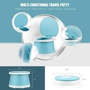 Portable Potty for Toddler Travel Foldable Potty Seat for Toddler Training Toilet for Kids Boys Girls Car Potty on The Go Potty Travel Potty Chair for Camping Park Indoor/Outdoor -15PCS Cleaning Bags