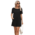 thumbnail image 3 of Mono de Verano de Corta para Mujer, Holgado, Informal, con Cuello en V, Pantalones Cortos, Elegante, Cómodo, con Bolsillos, Color Negro, Talla L, 3 of 8