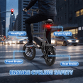 thumbnail image 6 of UBesGoo Electric Bike for Adults 450W Motor, 15.5 mph Folding Ebike, 36V 7..5AH Battery 25 PAS Range Miles, Black, 6 of 6