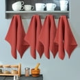 thumbnail image 2 of PiccoCasa Cotton Soft Waffle Weave Kitchen Dish Towels 4PCS 13"x27" Brick Red, 2 of 7