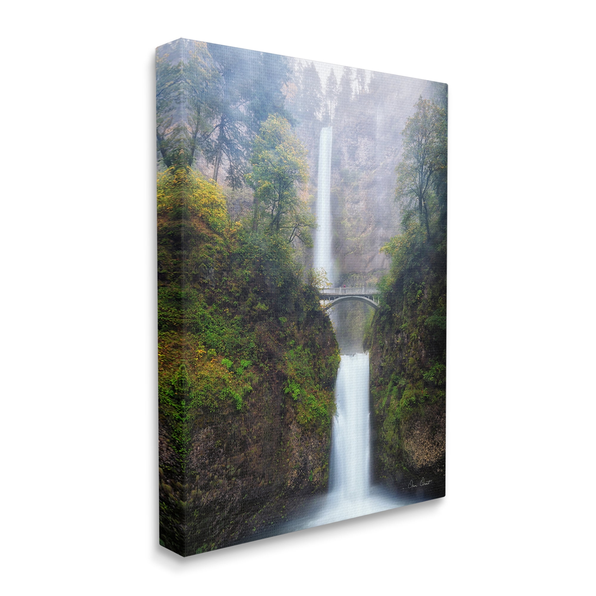 Stupell Industries Waterfall Bridge Photography Nature Photography Gallery Wrapped Canvas Print Wall Art, 30 x 40