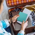 thumbnail image 6 of Clearance Sale! Notebook Leather Face Square Notebook Carrying Notebook Sky Blue Journal, 6 of 6