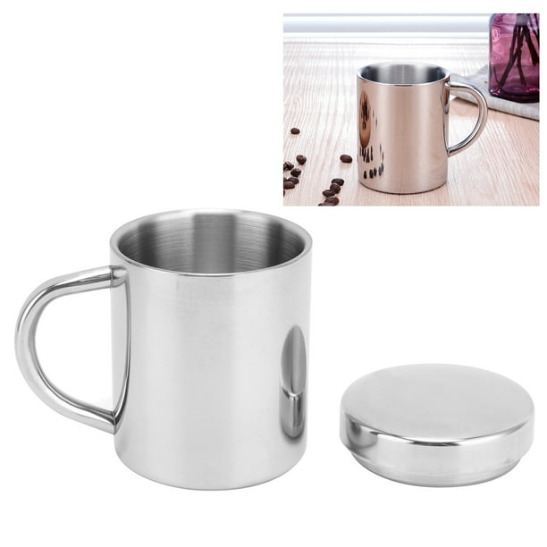 Taza de Té de Acero inoxidable Portátil Con Asa de Tapa Para Vieges en Casa Al Aire Libre