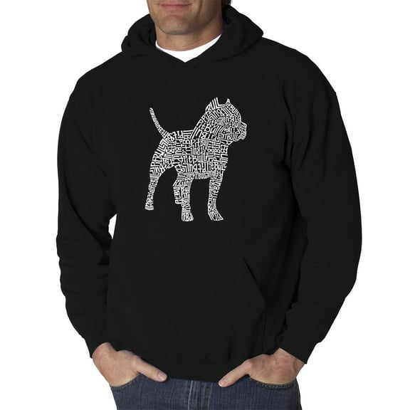 LA Pop Art Men's Word Art Hooded Sweatshirt - Pitbull