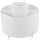 thumbnail image 3 of White Plastic Makeup Brush Holder with Compartment Design for Desktop Storage 360° Rotatable, 3 of 5