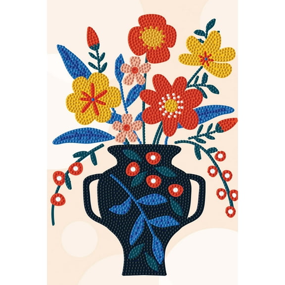 Diamond Dotz Décor Blue Vase Diamond Painting Kits for Adults - Floral Diamond Art Kits a Relaxing Creative Craft Kit with Dotz Gems 11.8x7.9