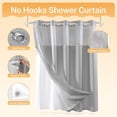thumbnail image 5 of Gray Fabric Shower Curtain Set,  Blend, Waffle Weave, with Snap in Replacement Liner,71 x 74 inches, 5 of 7