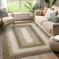 thumbnail image 2 of FairOnly Small Area Rug 2' x 4' Modern Floor Cover Braided Print Door Mat Washable Rug for Bedroom Nursery Kitchen, Beige, 2 of 7
