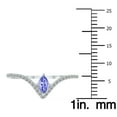 thumbnail image 4 of SZUL Women's 1/4 Carat TW Tanzanite and Diamond V Shape Ring in 10K White Gold, 4 of 6