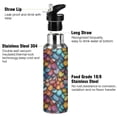 thumbnail image 3 of Yayeee 20oz Insulated Water Bottle Double Wall Stainless Steel with Flip Straw Lid, Vibrant Dragon Scales Pattern, 3 of 7