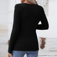 thumbnail image 5 of Tunic Sweaters for Women Long Sleeve Shirts V Neck Tops Fall Winter Ribber Knit Pullover Blouse Black S, 5 of 5