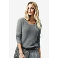 thumbnail image 3 of ellos Women's Plus Size Chunky Knit Sweater - 1X, Rose Mist, 3 of 3