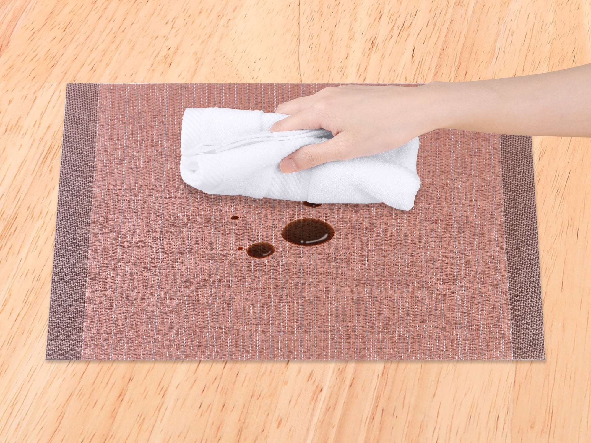 Unique Bargains Set of 8 Washable Placemats for Kitchen Dining Table Decor Coffee