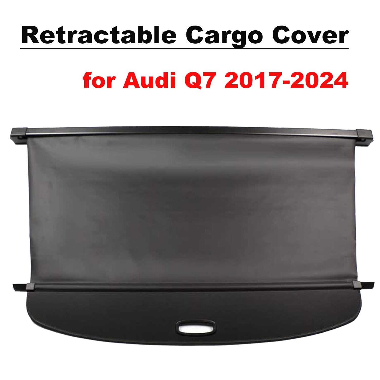Fit 2017-2024 Audi Q7 Retractable Cargo Cover for 2017 2018 2019 2020 2021 2022 2023 2024 Audi Q7 SUV Accessory Rear Trunk Privacy Shield Shade, Black