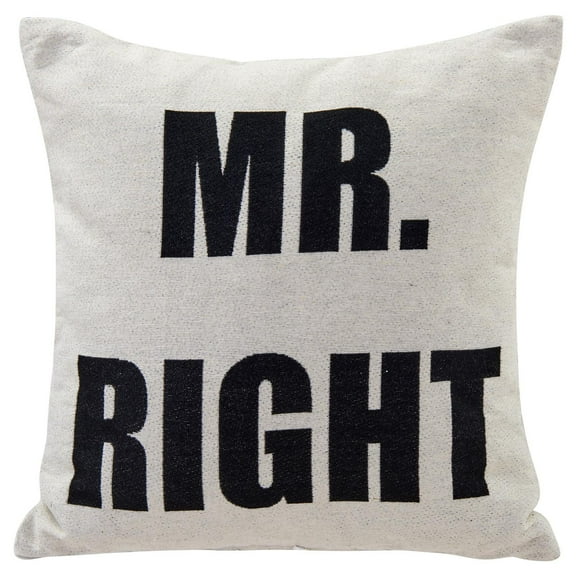 Danya B Mr. Right Cotton Jacquard Printed Accent Pillow
