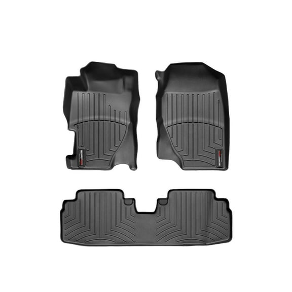 WeatherTech Custom Fit FloorLiners compatible with 2001-2005 Honda Civic - 1st & 2nd Row, Black