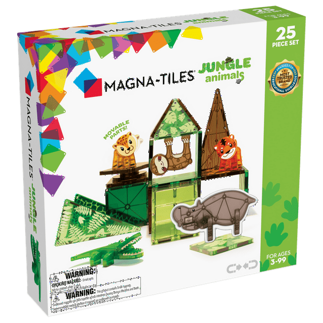 MAGNA-TILES Jungle Animals 25-Piece Magnetic Construction Set, The ORIGINAL Magnetic Building Brand