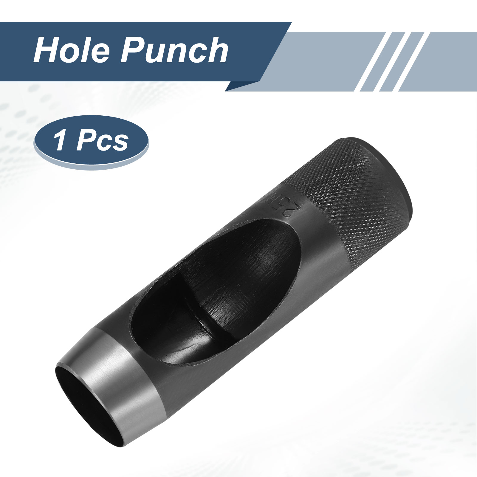 Uxcell Leather Hole Punch 25mm Hollow Round Hole Puncher Cutter Carbon Steel Tool for Watch Cloth Belt Gaskets DIY Leather Craft Repair, Black